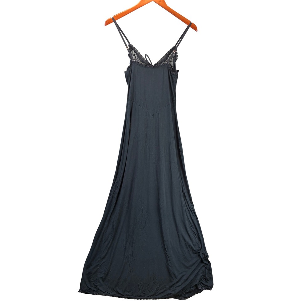 Savage X Fenty Lace Open Front Maxi Robe Nightgown Womens S Black Lingerie